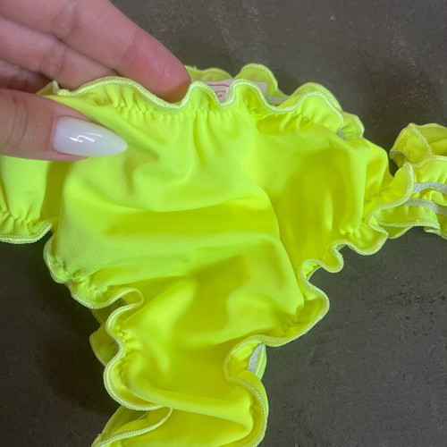 Pink Label women's swimwear bottom yellow neon size S-M new