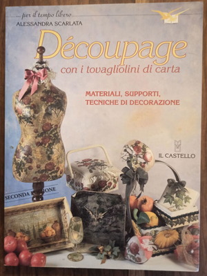 Découpage con i tovagliolini di carta book like new, Italian