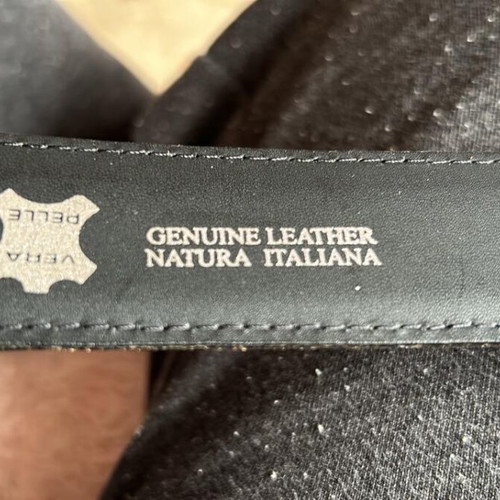 Handmade leather belt new, genuine Italian leather black and beige