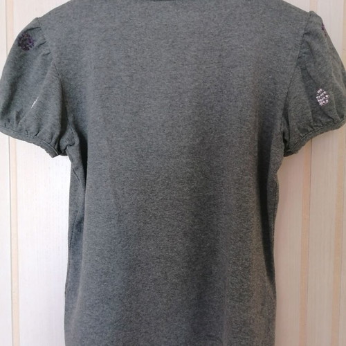 Pontoni blouse new, M/L, gray with embroidered details