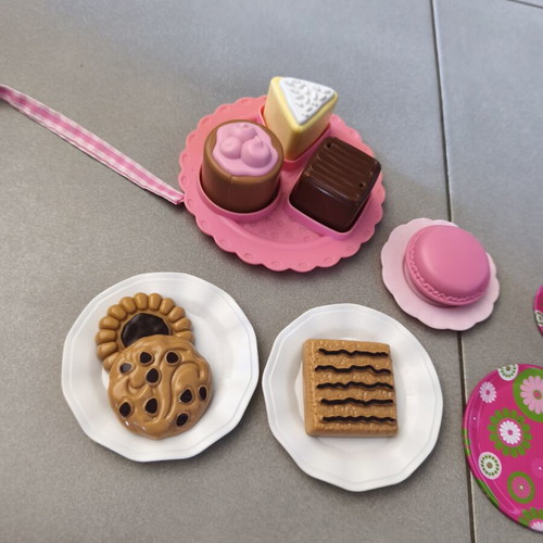 Tea Set with Children's Apron, Glove and Sweets like new