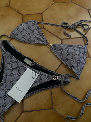 Gucci women's swimsuit new, beige and brown, size S