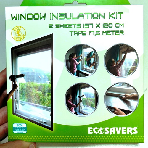 Ecosavers window insulation film set 2 sheets with tape new