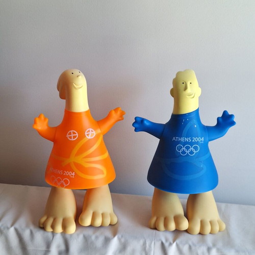 Athens 2004 Athena and Phevos Official Olympic Mascot Figures set