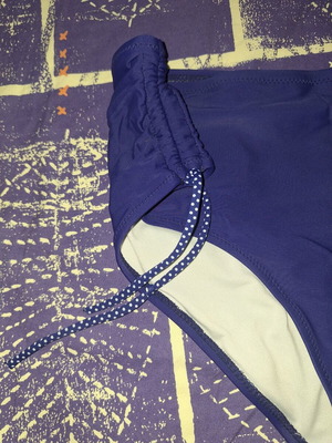 Blue bikini bottom with side tie like new, size 4XL
