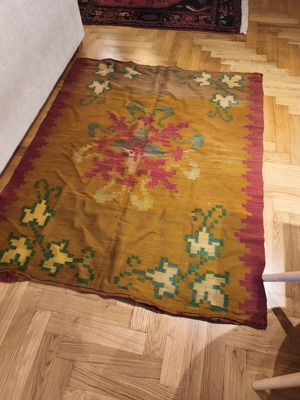 Vintage handwoven rug 160x130 used
