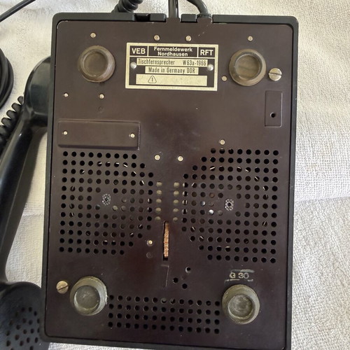 RFT Germany DDR Bakelite Telephone used, wired, black