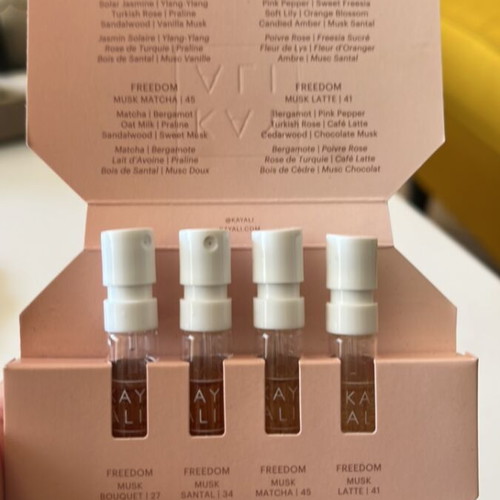 Kayali perfume testers used, Freedom Musk 4x15ml set