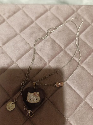 Swarovski purple crystal heart Hello Kitty like new