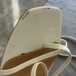 Simmi London white sandals with ankle straps and square toe, used