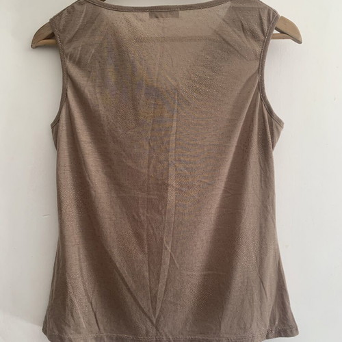 Tex M sleeveless top used, beige and brown
