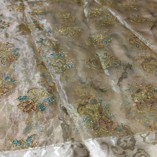 Tablecloth organza with embroidered tassels 1.34x1.34, new
