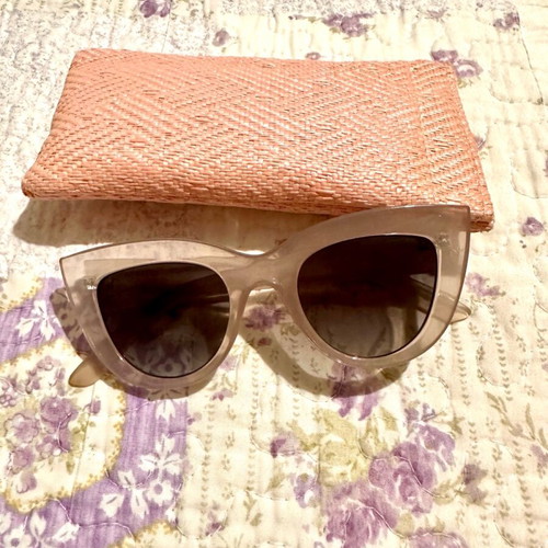 Stradivarius butterfly-shaped sunglasses unused with case and cloth