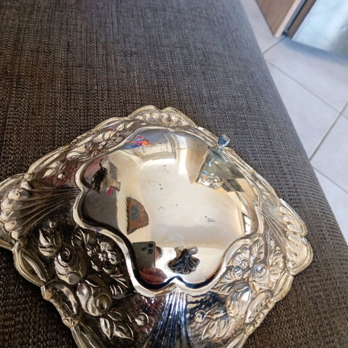 Vintage silver-plated bowl used 15x15 cm