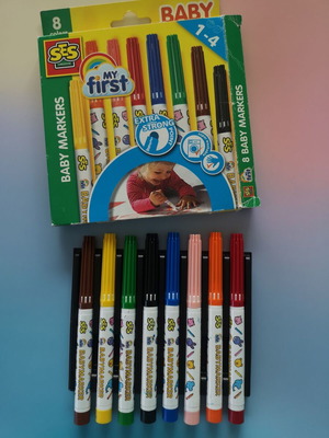 Σετ μωρουδιακών μαρκαδόρων SES Creative "My First" καινούργιο, 8 τεμάχια, πλενόμενα