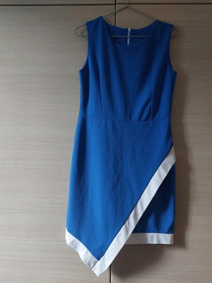 Short blue and white dress like new, size Small