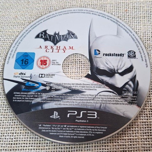 Batman Arkham City PS3 used, without cover and manual, game in excellent condition