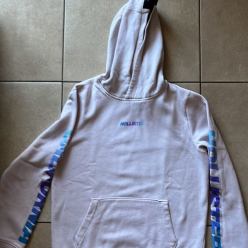 Hollister men's sweatshirt used, pink with prints, small