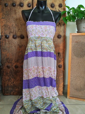 Fairycore Patchwork maxi dress like new, purple floral boho