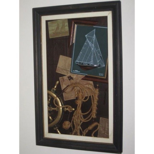 Nautical decoration used with old Spanish ship 55x35 cm