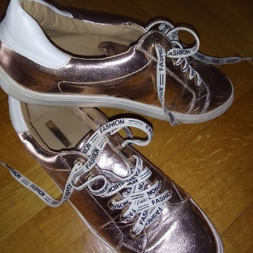 Migato sneakers women's athletic gold metallic like new size 41