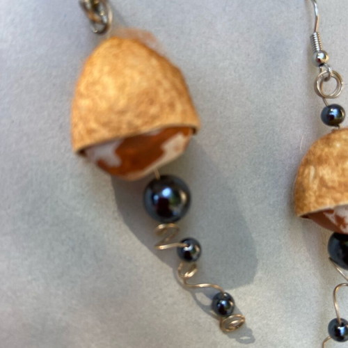 Handmade earrings new with beads and cocoon