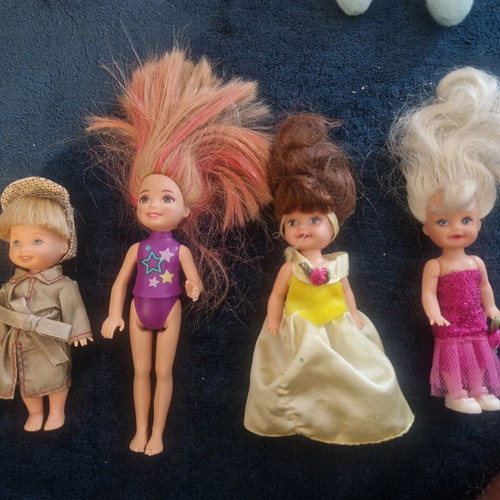 Mattel Barbie Kelly/Shelly small vintage dolls, pack
