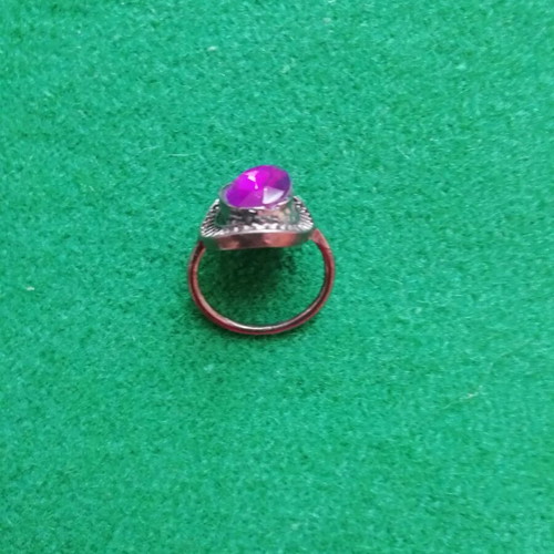 Bronze boho style solitaire ring new with purple semi-precious stone