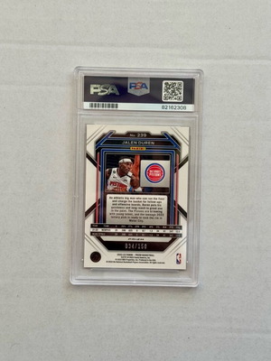Κάρτα Panini Prizm Jalen Duren Rookie Premium Factory 034/150 PSA 9 καινούργιο