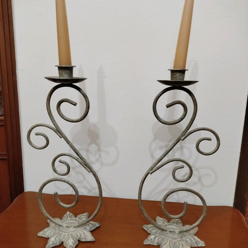 Candlesticks used, set of two pieces
