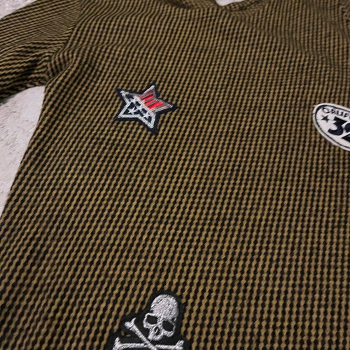 Women's checked dress with patches IG like new, beige and black