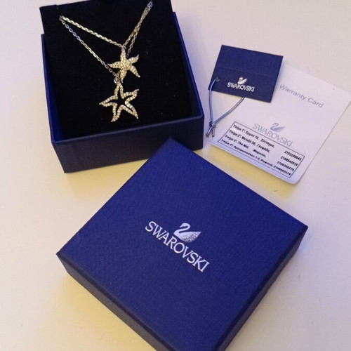 Swarovski Holly Starfish Double Strand Necklace new, silver
