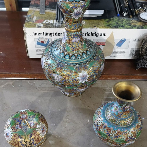 Cloisonné set like new condition