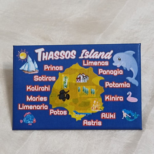 Thassos and Lefkada souvenir magnet set, 2 pieces