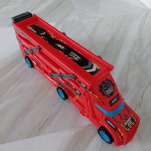 Car transport truck used with launcher