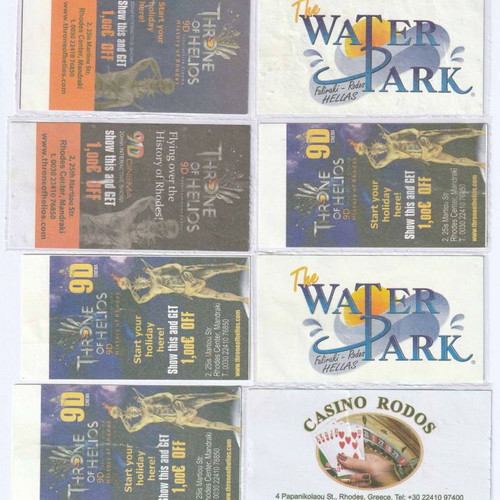 Transport tickets used, pack of 12, Rhodes RODA urban transport