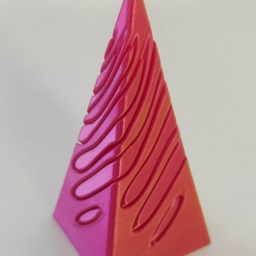 3d Impossible Vortex Pyramid Passthrough Fidget Toy pink-yellow new