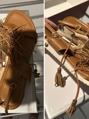 Sandals like new with fringes, size 40