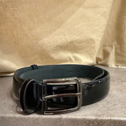 V 19.69 Italia men's black patent leather shoes with gift belt