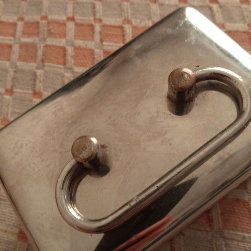 Vintage metal piggy bank Laiki Trapeza used