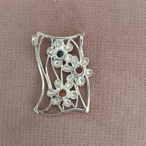 Pendant made of silver925 and amber used, green and orange