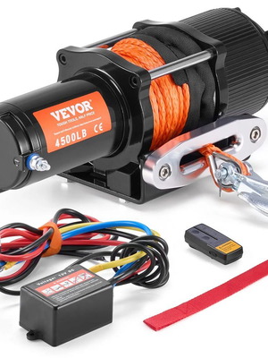Vevor Electric Winch ATV UTV 2041.2 kg Waterproof with Remote