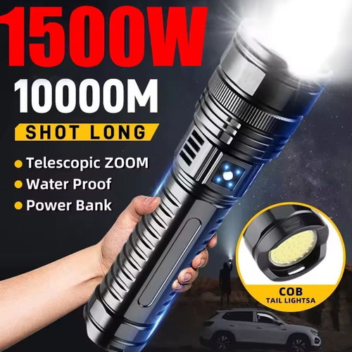 Long Distance Usb Rechargeable 10000 Lumens Waterproof Flashlight New