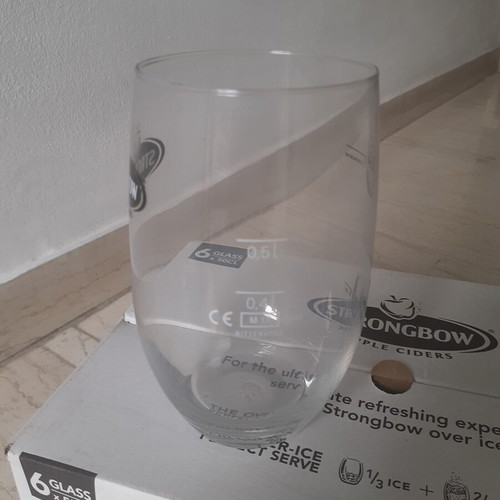 Strongbow beer glasses set of 6 new, 500ml