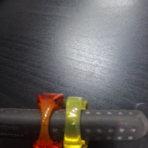 Plastic rings in bright colors