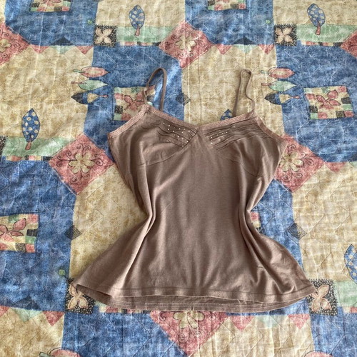 Vintage beige top Sarah Lawrence new, cotton 2000s