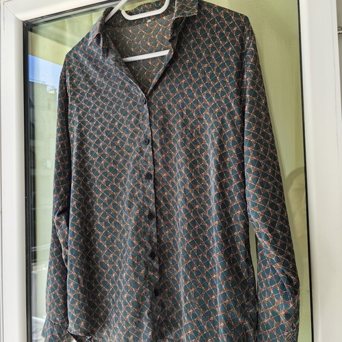 Shein green printed women's shirt