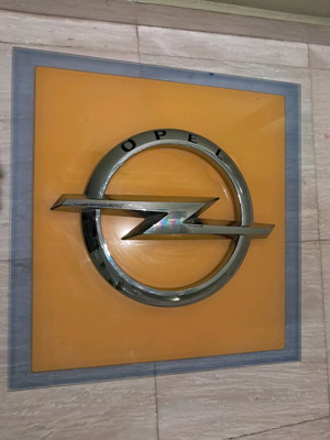 Opel glass dealership sign 60 cm like new