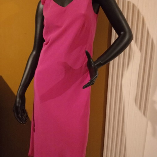 Laura Ashley sleeveless silk dress fuchsia, size UK 10, new