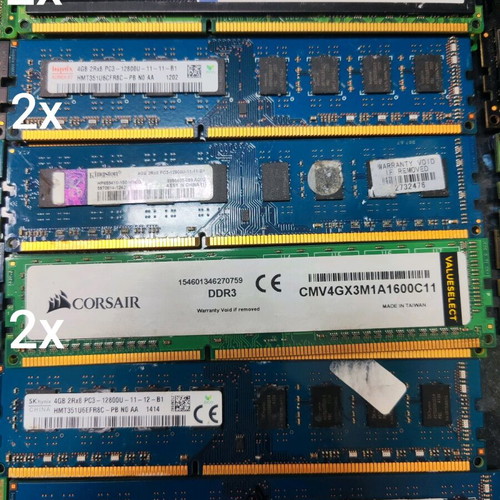 Ram DDR3 memory used 4GB 1600MHz, pack of 25 pieces